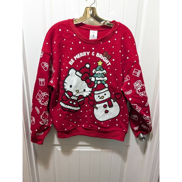 Women's L Hello Kitty Red Ugly Christmas Sweater Holiday Festive - Picture 2 of 9